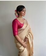 Premium Women's Jacquard Banarasi Silk Saree Ideal for Weddings & Festivals. - Image 3