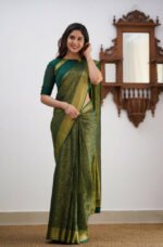 Premium Women's Jacquard Banarasi Silk Saree Ideal for Weddings & Festivals. - Image 3