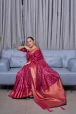 Premium Women's Jacquard Banarasi Silk Saree Ideal for Weddings & Festivals.