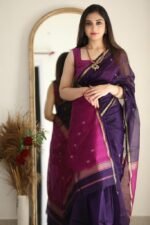 Premium Women's Jacquard Banarasi Silk Saree Ideal for Weddings & Festivals.