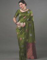 Premium Women's Jacquard Banarasi Silk Saree Ideal for Weddings & Festivals. - Image 3