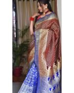 Premium Women's Jacquard Banarasi Silk Saree Ideal for Weddings & Festivals. - Image 2