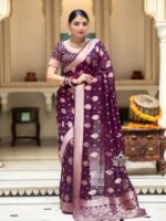 Banarasi Silk Saree Ideal for Women, special collection for festival and merrage. - Image 7