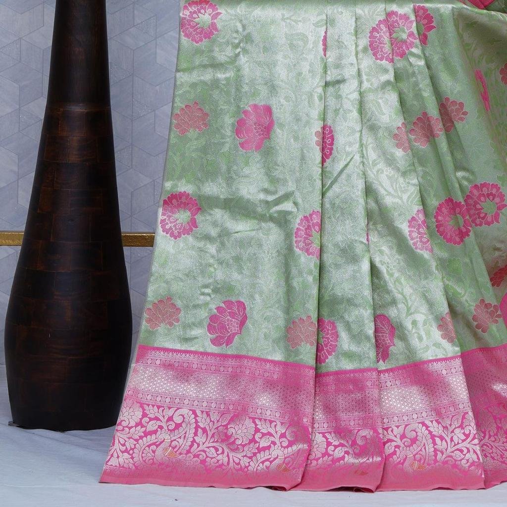 3 Premium Women's Jacquard Banarasi Silk Saree Ideal for Weddings & Festivals. - Image 1