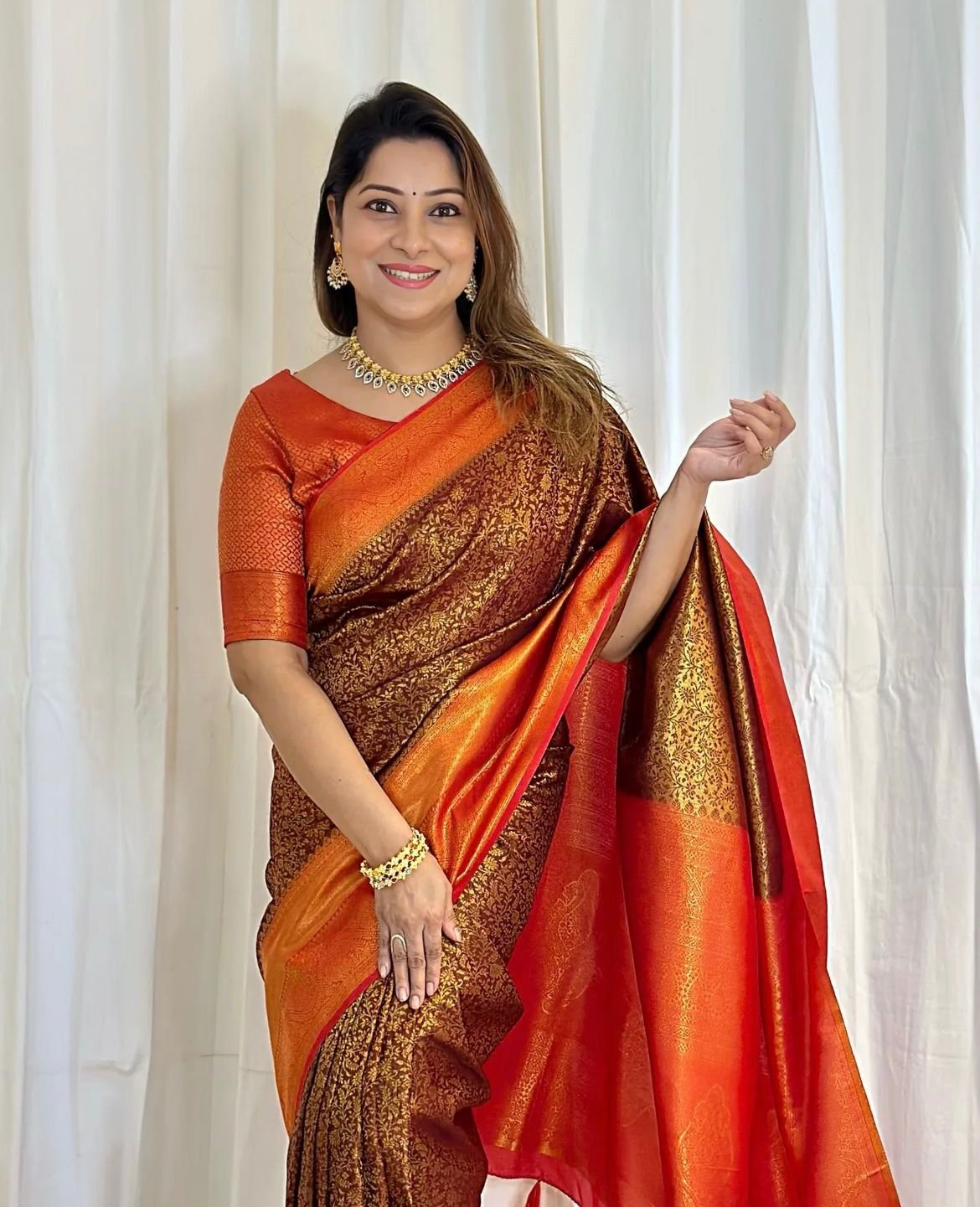 3 Premium Women's Jacquard Banarasi Silk Saree Ideal for Weddings & Festivals. - Image 1