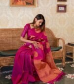Premium Women's Jacquard Banarasi Silk Saree Ideal for Weddings & Festivals. - Image 5