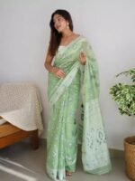 Premium Women's Jacquard Banarasi Silk Saree Ideal for Weddings & Festivals. - Image 3