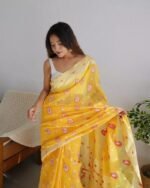 Premium Women's Jacquard Banarasi Silk Saree Ideal for Weddings & FestivaL.