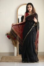 Premium Women's Jacquard Banarasi Silk Saree Ideal for Weddings & Festivals. - Image 11
