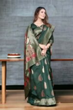 Premium Women's Jacquard Banarasi Silk Saree Ideal for Weddings & Festivals. - Image 14