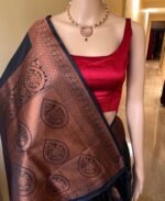 Premium Women's Jacquard Banarasi Silk Saree Ideal for Weddings & Festivals. - Image 4