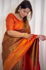 Premium Women's Jacquard Banarasi Silk Saree Ideal for Weddings & Festivals. - Image 6