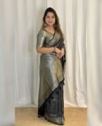 Premium Women's Jacquard Banarasi Silk Saree Ideal for Weddings & Festivals. - Image 3