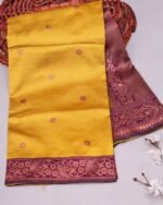 Premium Women's Jacquard Banarasi Silk Saree Ideal for Weddings & Festivals. (Copy) - Image 6