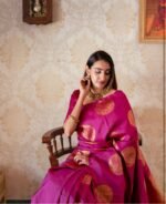 Premium Women's Jacquard Banarasi Silk Saree Ideal for Weddings & Festivals. - Image 7