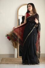 Premium Women's Jacquard Banarasi Silk Saree Ideal for Weddings & Festivals. - Image 15