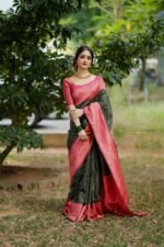 Premium Women's Jacquard Banarasi Silk Saree Ideal for Weddings & Festivals.