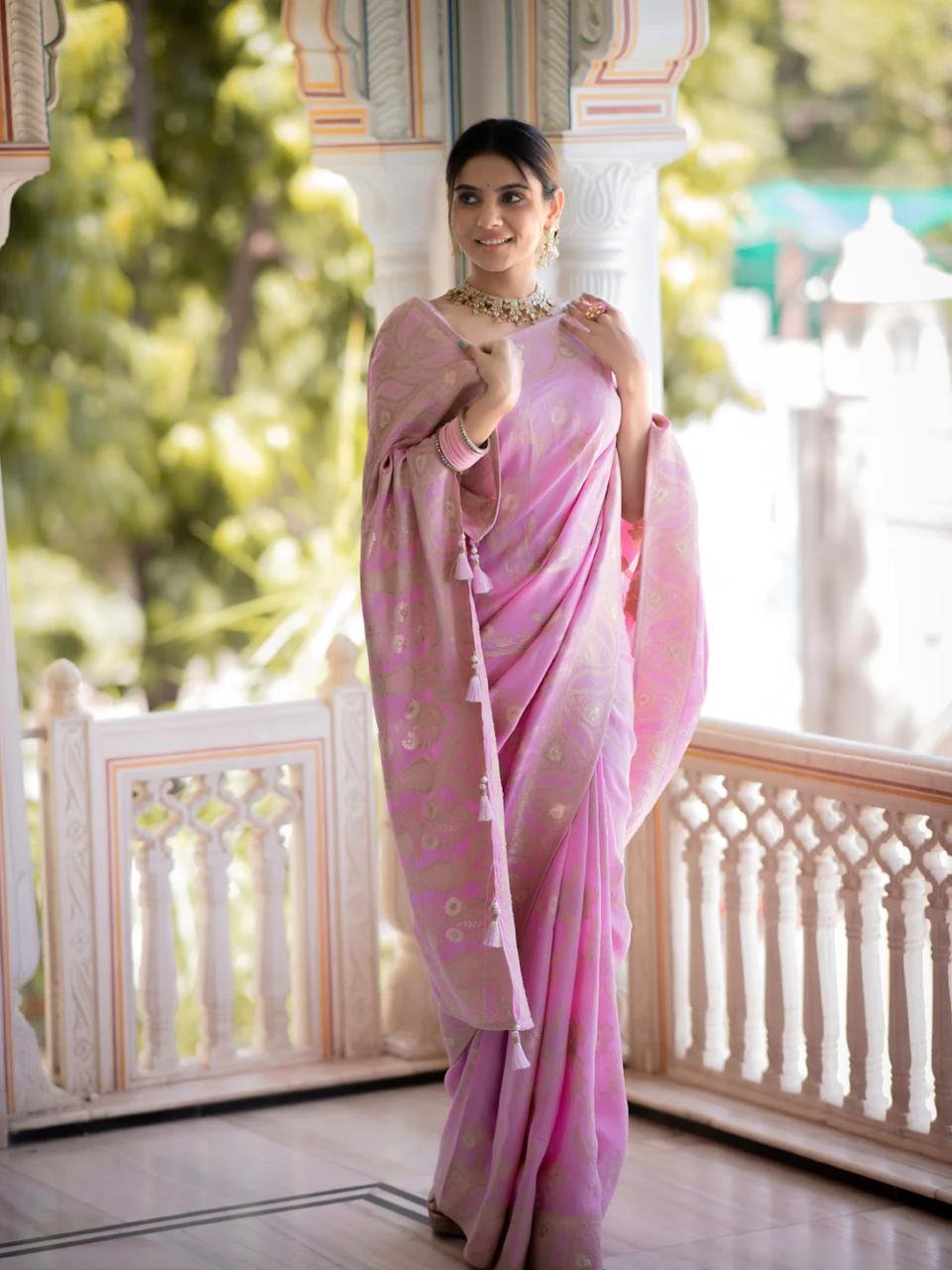 6 Banarasi Silk Saree Ideal for Women, special collection for festival and merrage. - Image 1