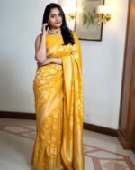 Premium Women's Jacquard Banarasi Silk Saree Ideal for Weddings & Festivals. - Image 2