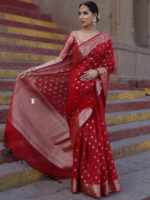 Premium Women's Jacquard Banarasi Silk Saree Ideal for Weddings & Festivals. - Image 4