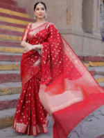 Premium Women's Jacquard Banarasi Silk Saree Ideal for Weddings & Festivals.
