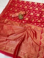 Premium Women's Jacquard Banarasi Silk Saree Ideal for Weddings & Festivals. - Image 4