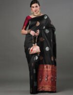 Premium Women's Jacquard Banarasi Silk Saree Ideal for Weddings & Festivals. - Image 4