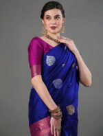 Premium Women's Jacquard Banarasi Silk Saree Ideal for Weddings & Festivals.