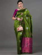 Premium Women's Jacquard Banarasi Silk Saree Ideal for Weddings & Festivals. - Image 4