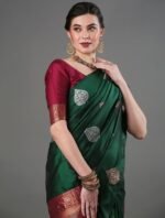 Premium Women's Jacquard Banarasi Silk Saree Ideal for Weddings & Festivals.