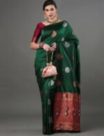 Premium Women's Jacquard Banarasi Silk Saree Ideal for Weddings & Festivals. - Image 3